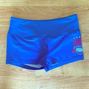USPA Powerlifting Spandex Shorts - Small - Blue